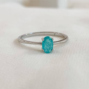 Paraiba Tourmaline Oval Sterling Ring